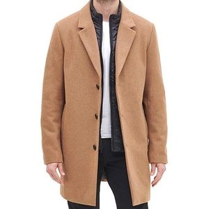 DKNY NWT Wool Blend Coat w/ Removable Quilted Vest